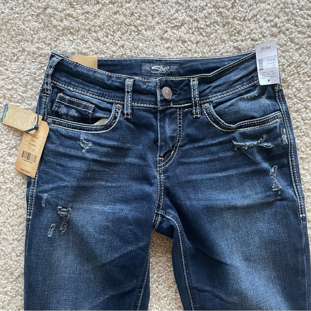 Silver Straight Jeans - Picture 2 of 7